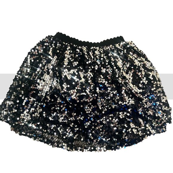 Other - 2 Girls size 6 Sequin Skirts (blk and unicorn tone)
